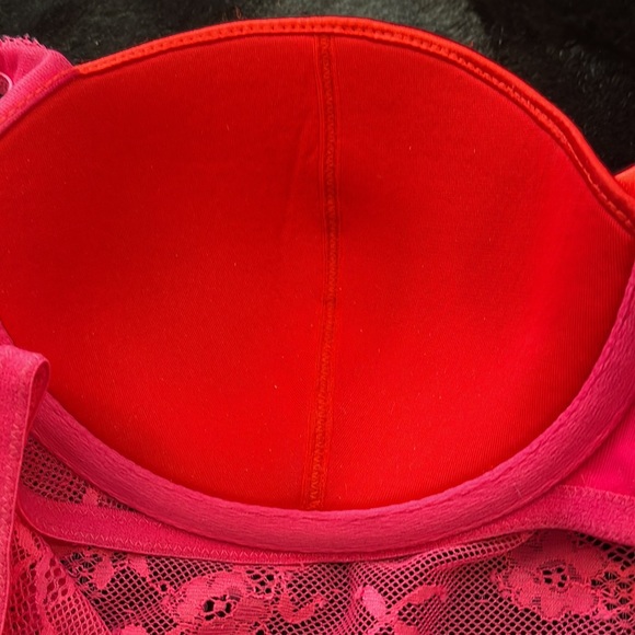 36C Vs Victoria’s Secret Very Sexy Red & Pink Lace lingerie slip baby doll - Picture 13 of 15
